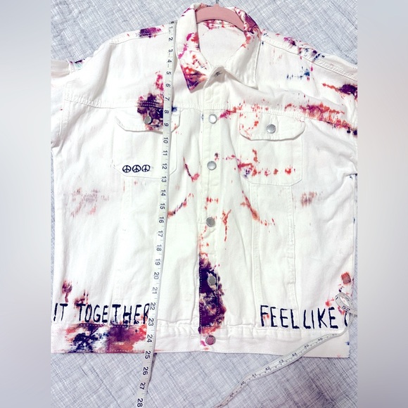 Wren + Glory "Tie Dye Fun" Denim Jacket - Boyfriend fit size S/M Falmer Heritage - Picture 7 of 9